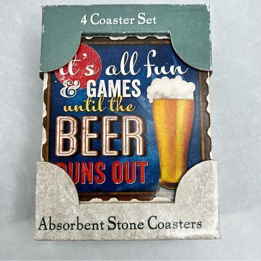 COASTER SET OF 4 ABSORBENT STONE COASTERS
